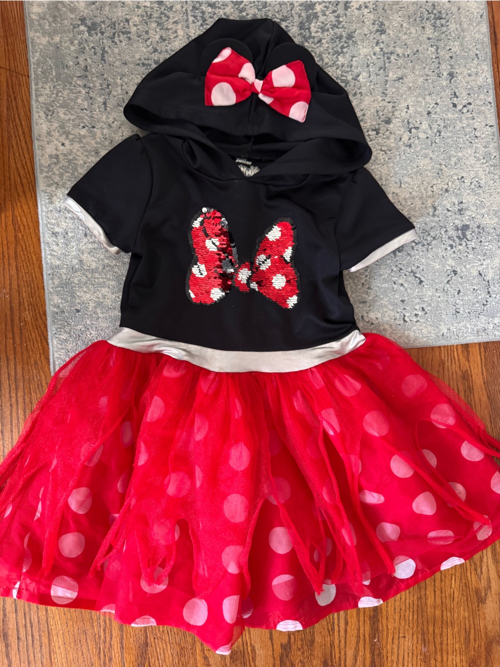 Disney Red and Black Sequin Bow Tulle Costume Dress